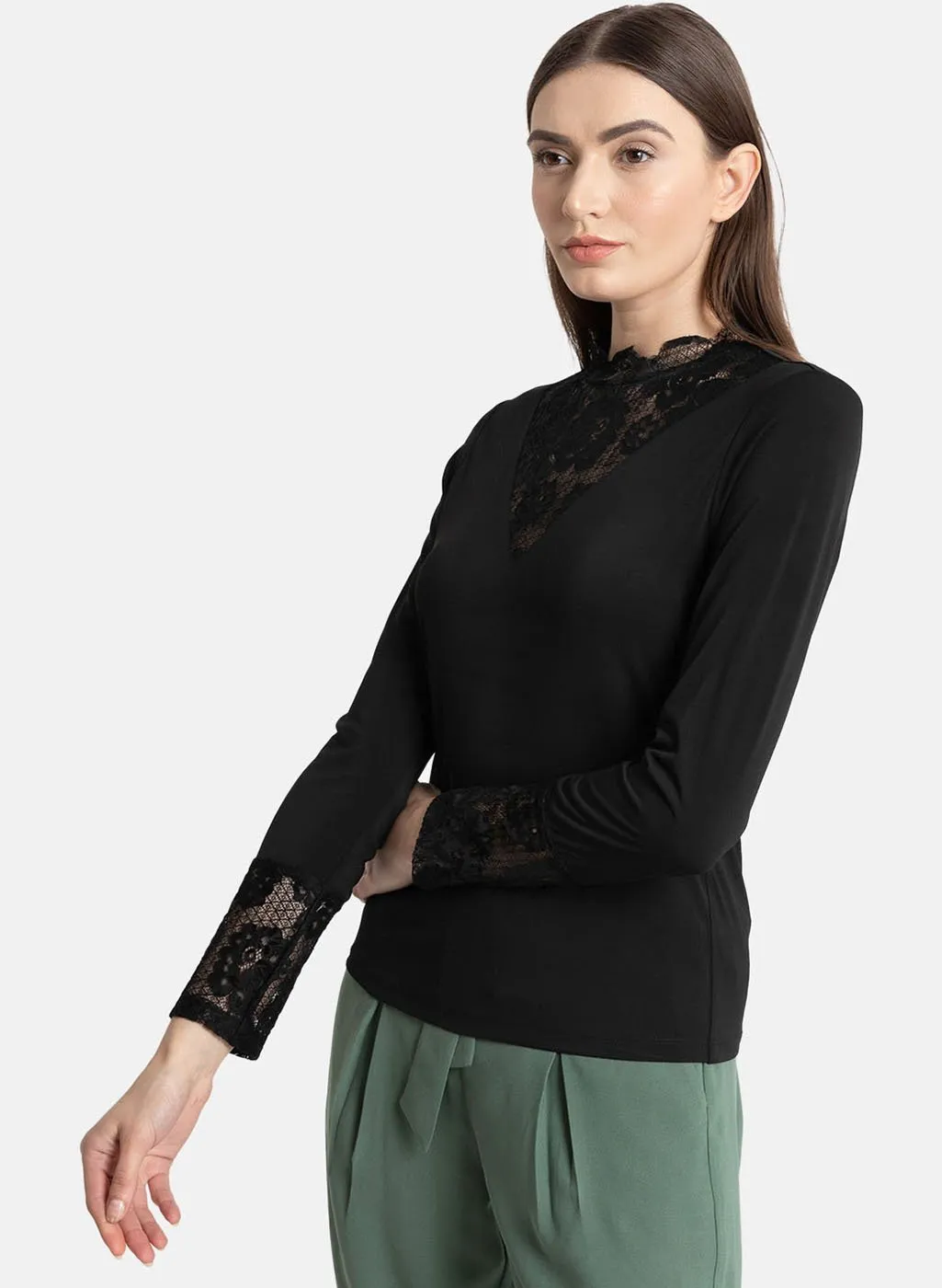 Lace Panel Ity Top