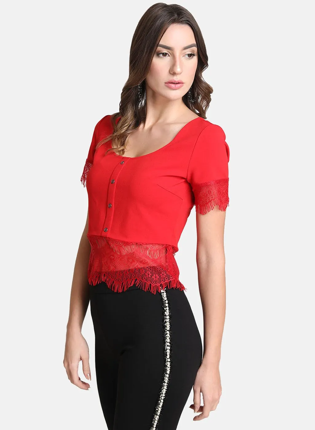 Lace Top With Buttons