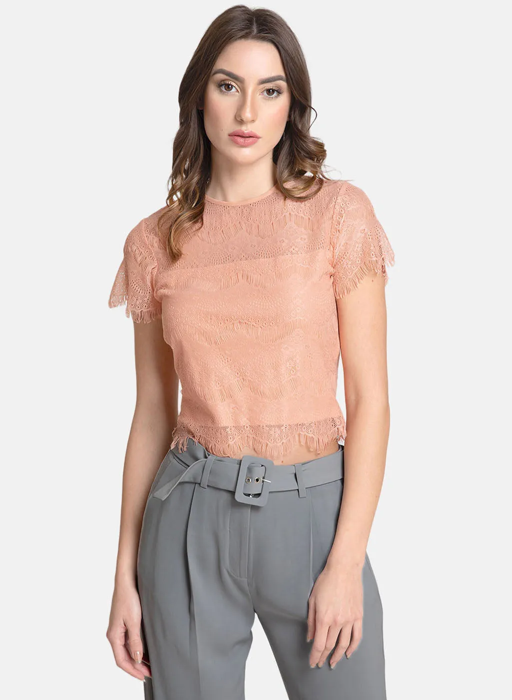 Lace Top With Scallop Edges