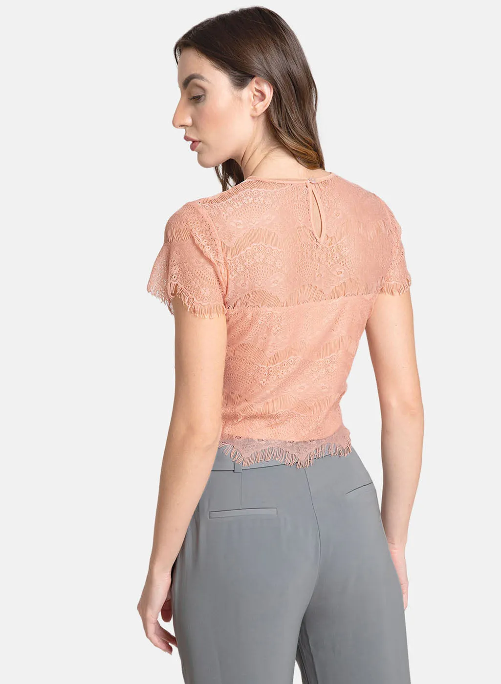 Lace Top With Scallop Edges