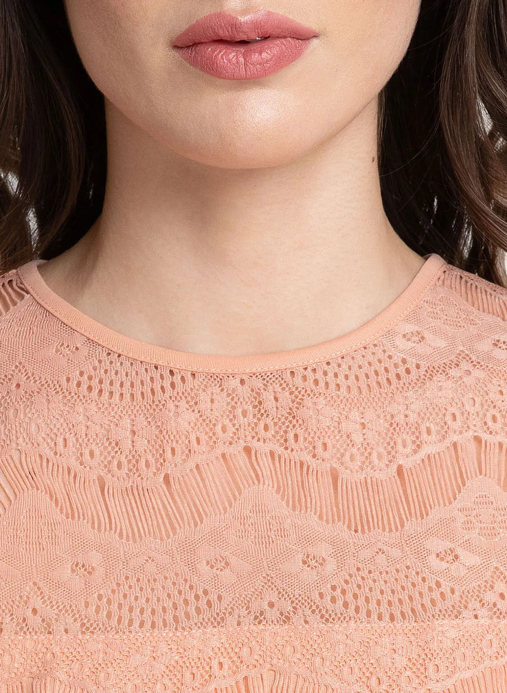 Lace Top With Scallop Edges