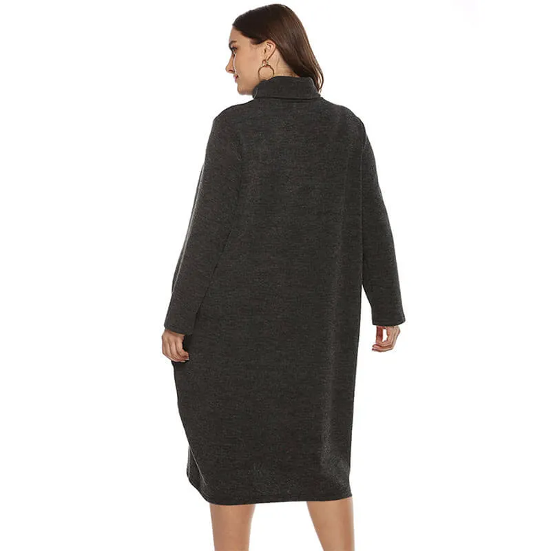 Long Sleeve Turtleneck Dress Plus Size | Chic Lover