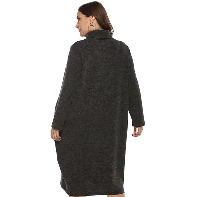 Long Sleeve Turtleneck Dress Plus Size | Chic Lover