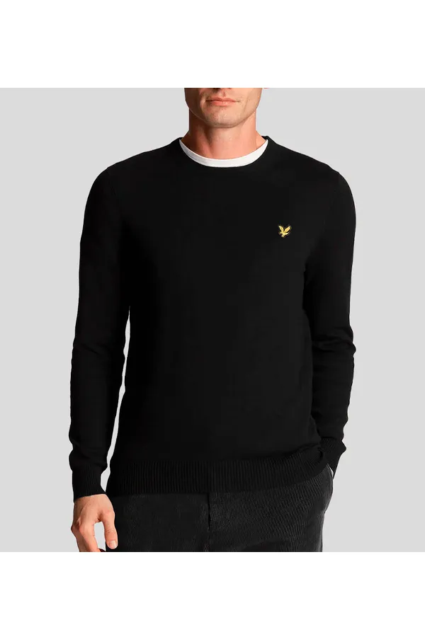 Lyle & Scott Merino Crew Knit Black