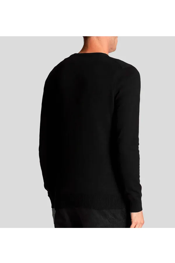 Lyle & Scott Merino Crew Knit Black