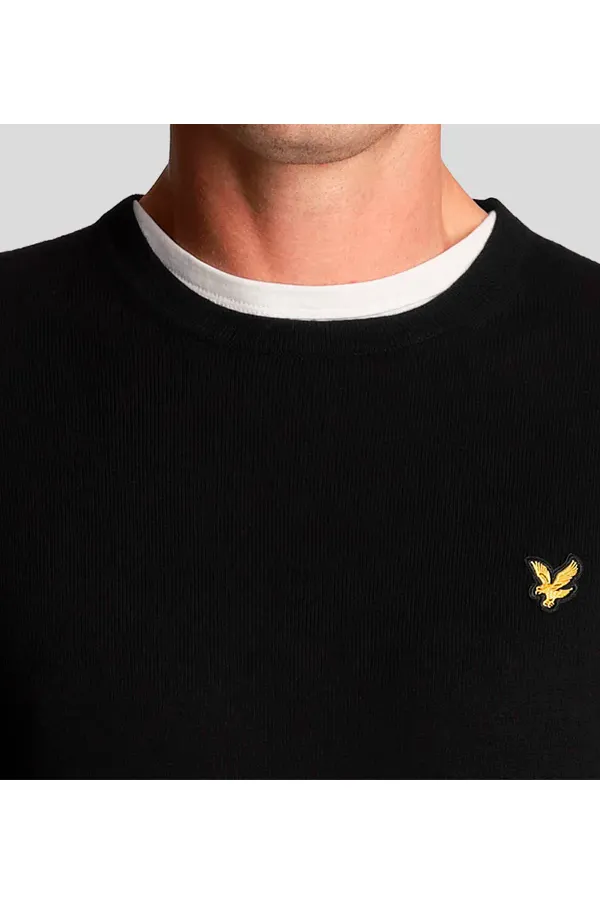 Lyle & Scott Merino Crew Knit Black