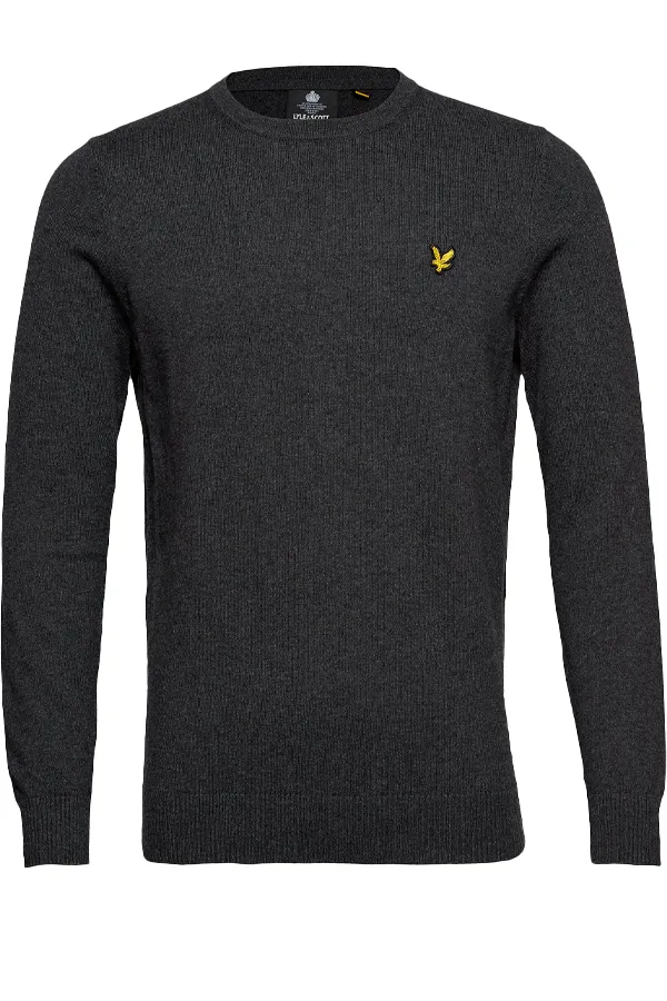 Lyle & Scott Merino Crew Knit Charcoal