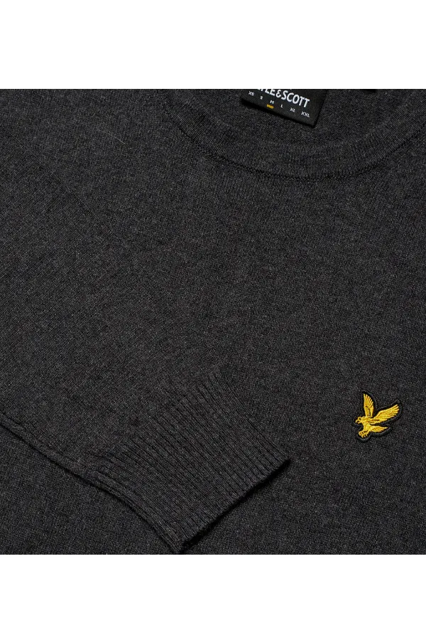 Lyle & Scott Merino Crew Knit Charcoal