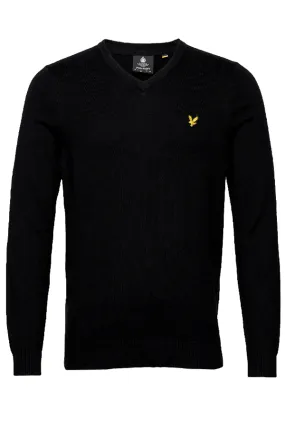 Lyle & Scott Merino V-Neck Knit Black