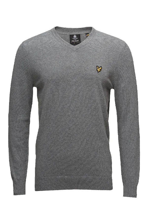 Lyle & Scott Merino V-Neck Knit Grey