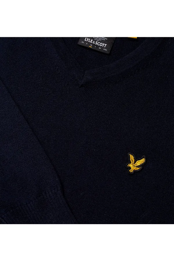 Lyle & Scott Merino V-Neck Knit Navy