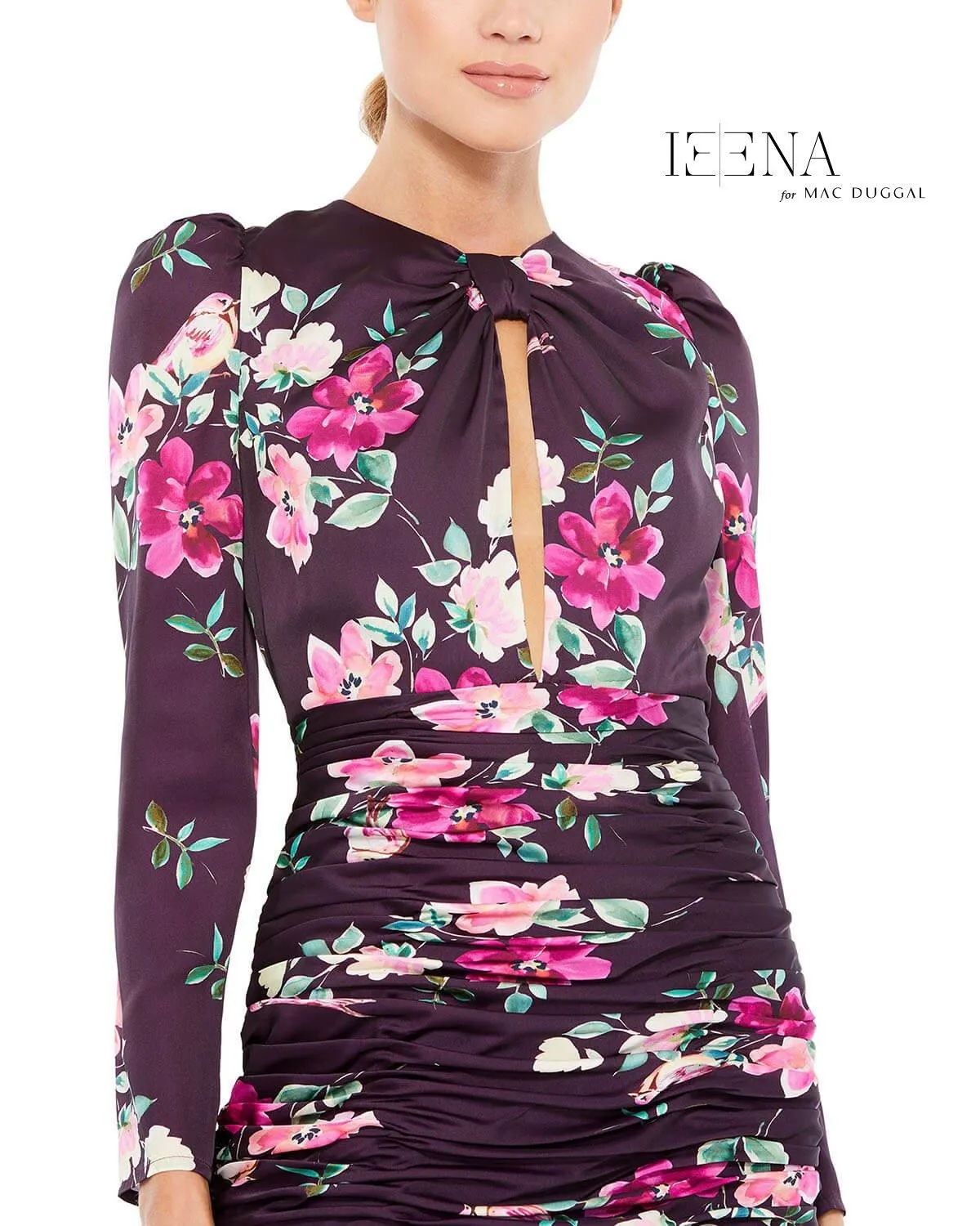 Mac Duggal 2635 Long Sleeve Floral Print Dress