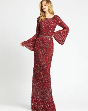 Mac Duggal 4576 Long Sleeve Formal Beaded Dress