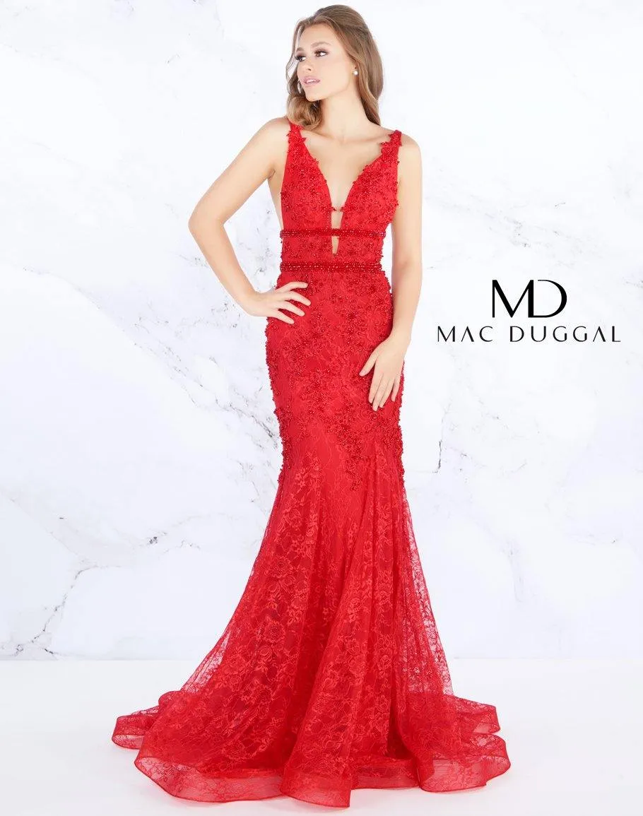 Mac Duggal 66707 Prom Long Mermaid Lace Dress