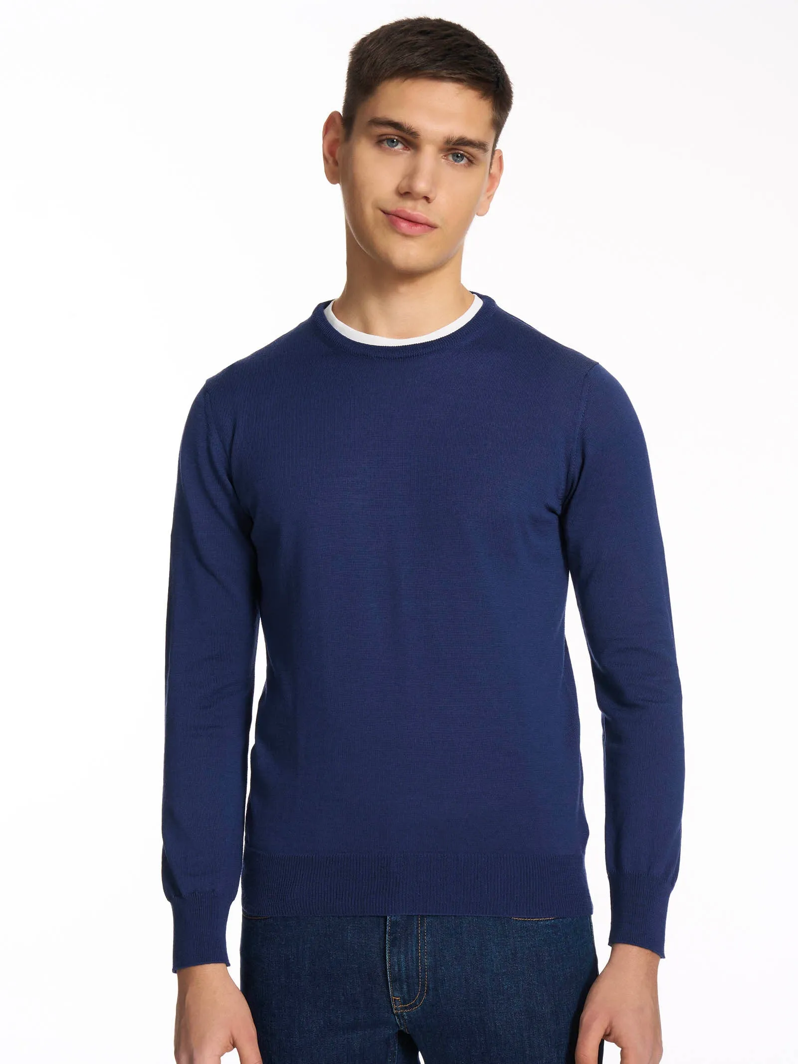 Maglia girocollo in Merino 2.0 - Navy