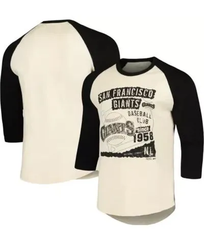 Majestic Threads Men's MLB Cream/Black San Francisco Giants Raglan 3/4-Sleeve T-Shirt