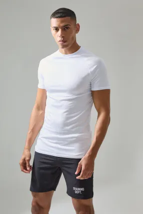 Man Active Lightweight Essentials Gym Muscle Fit Raglan T-shirt