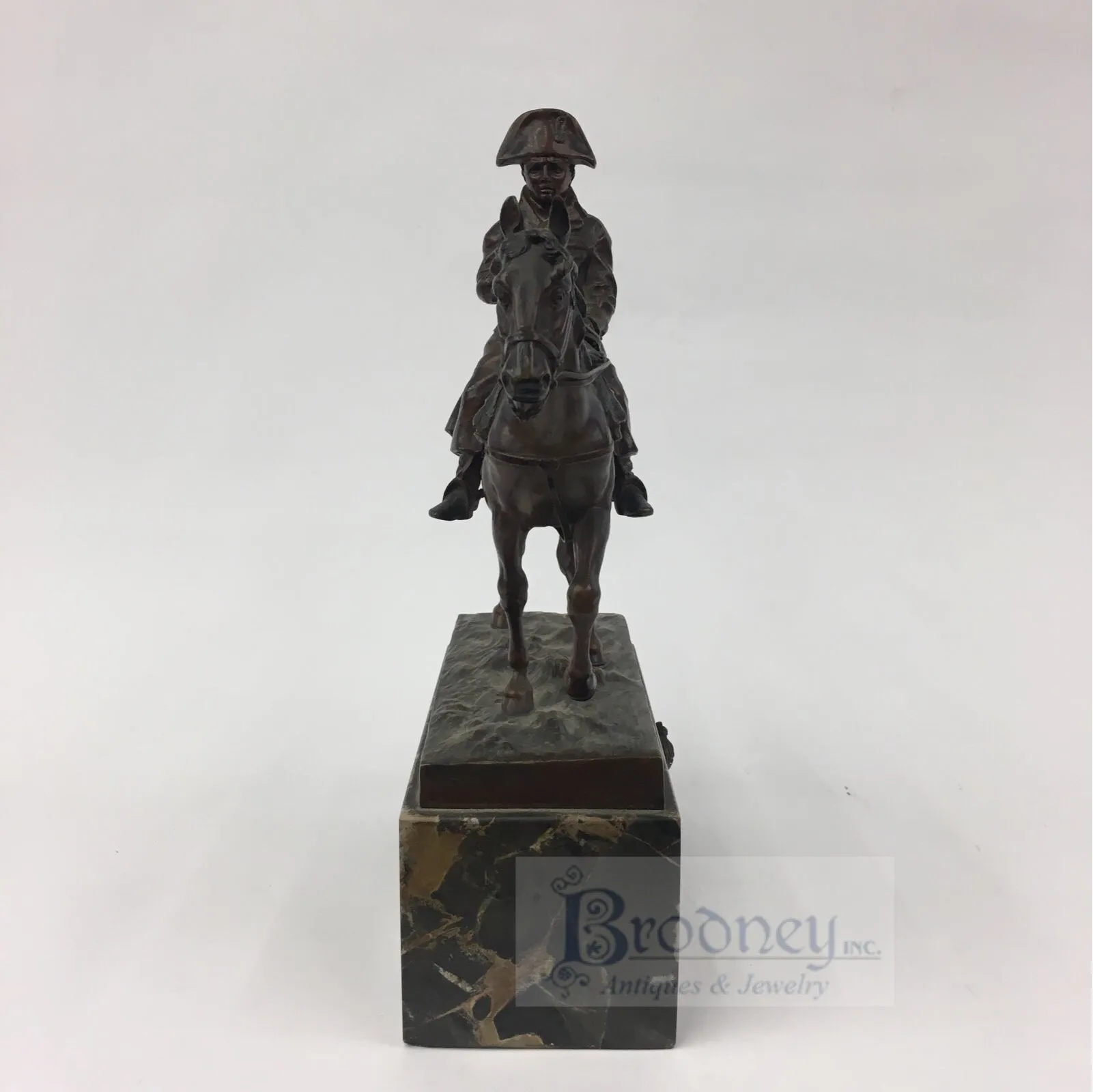 Marion Bronze Figure of Napoleon Riding a Horse with a Marble Base