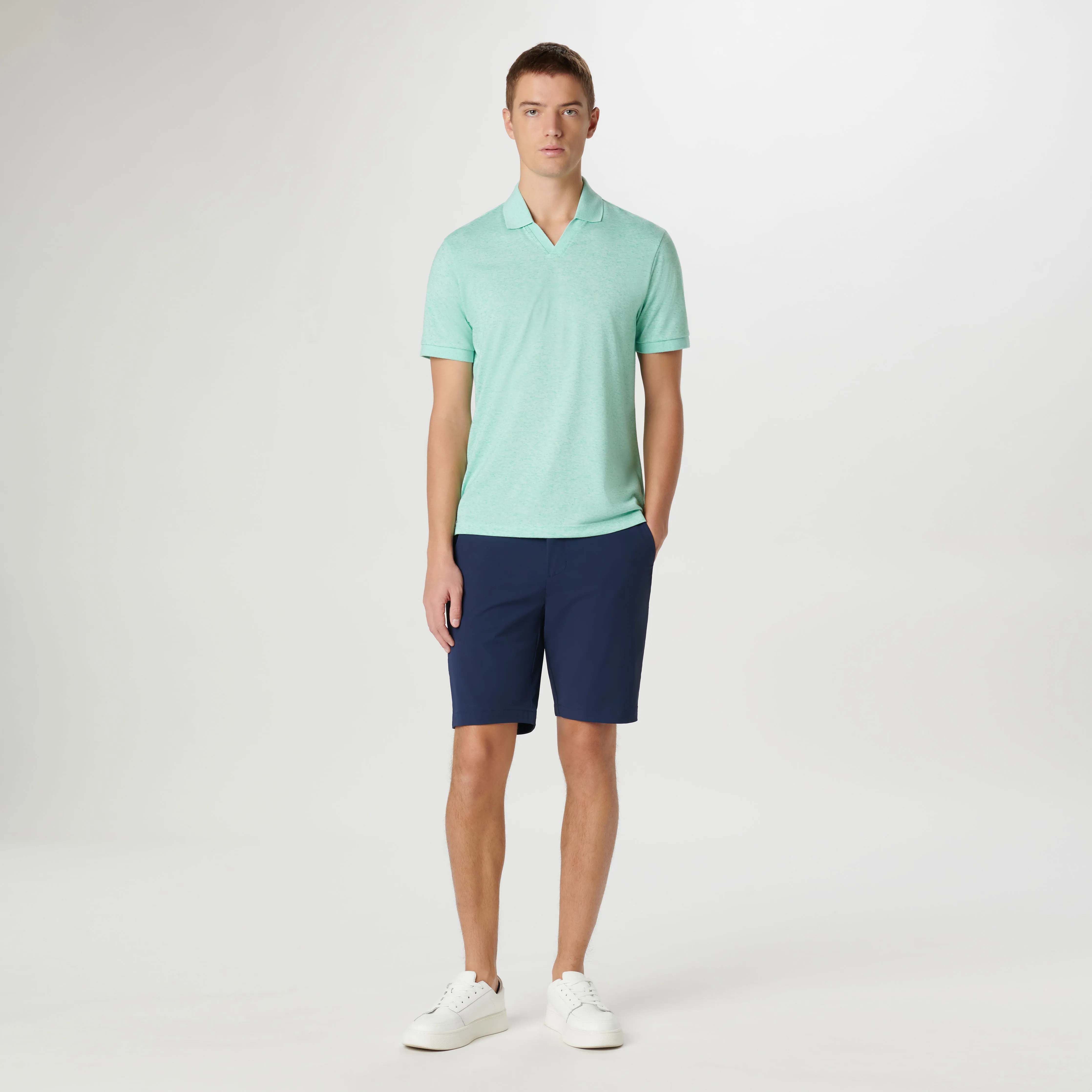 Marled Johnny Collar Polo