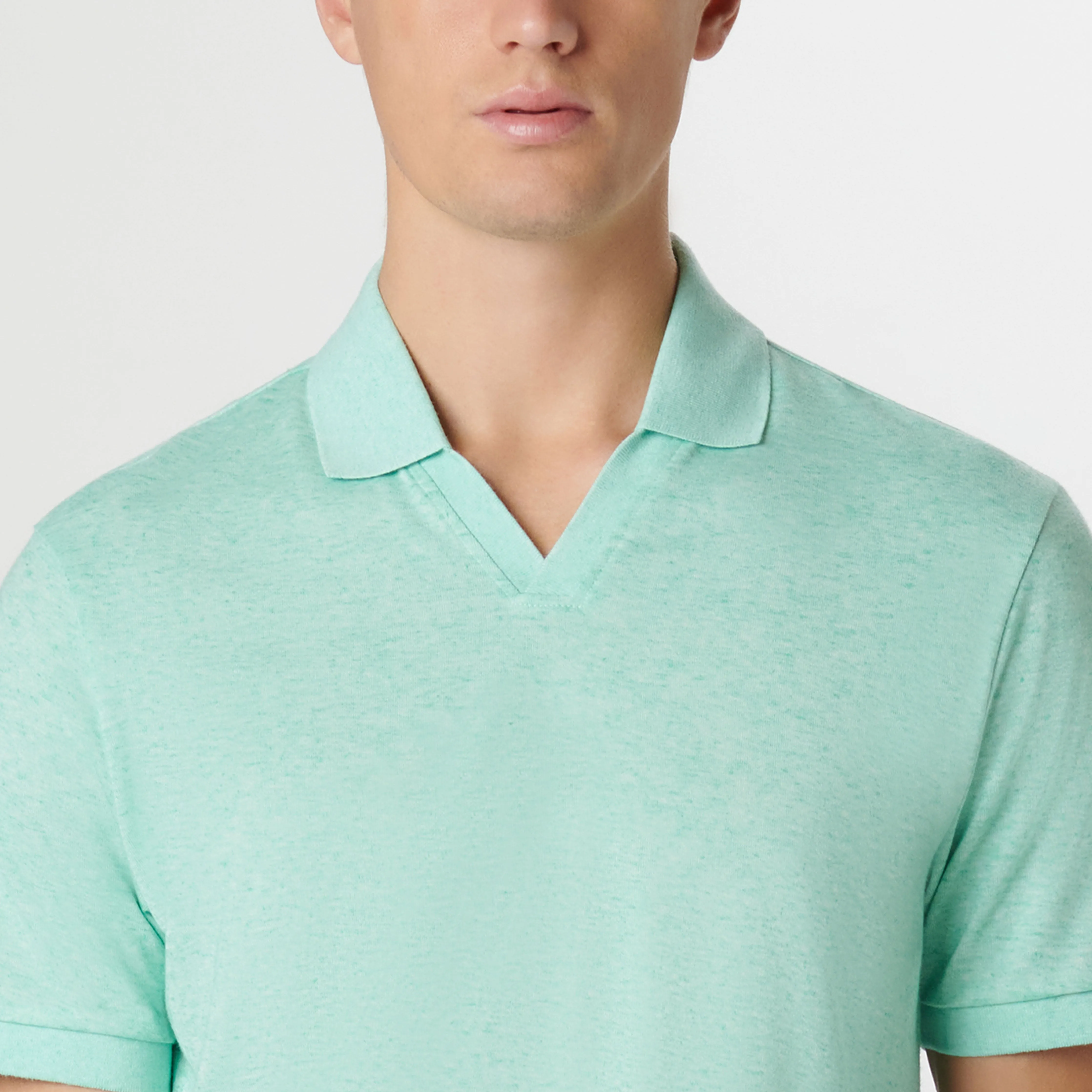 Marled Johnny Collar Polo