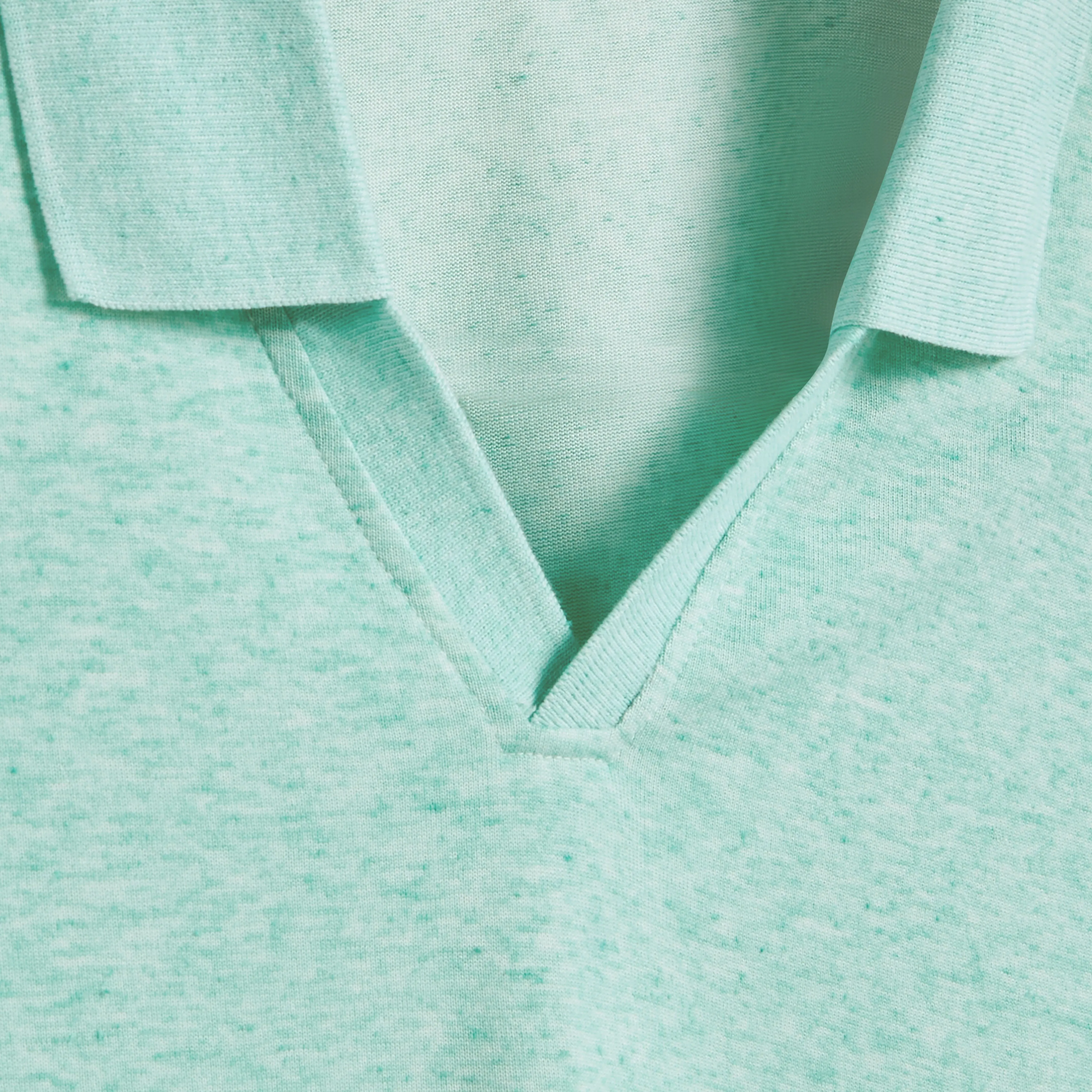 Marled Johnny Collar Polo