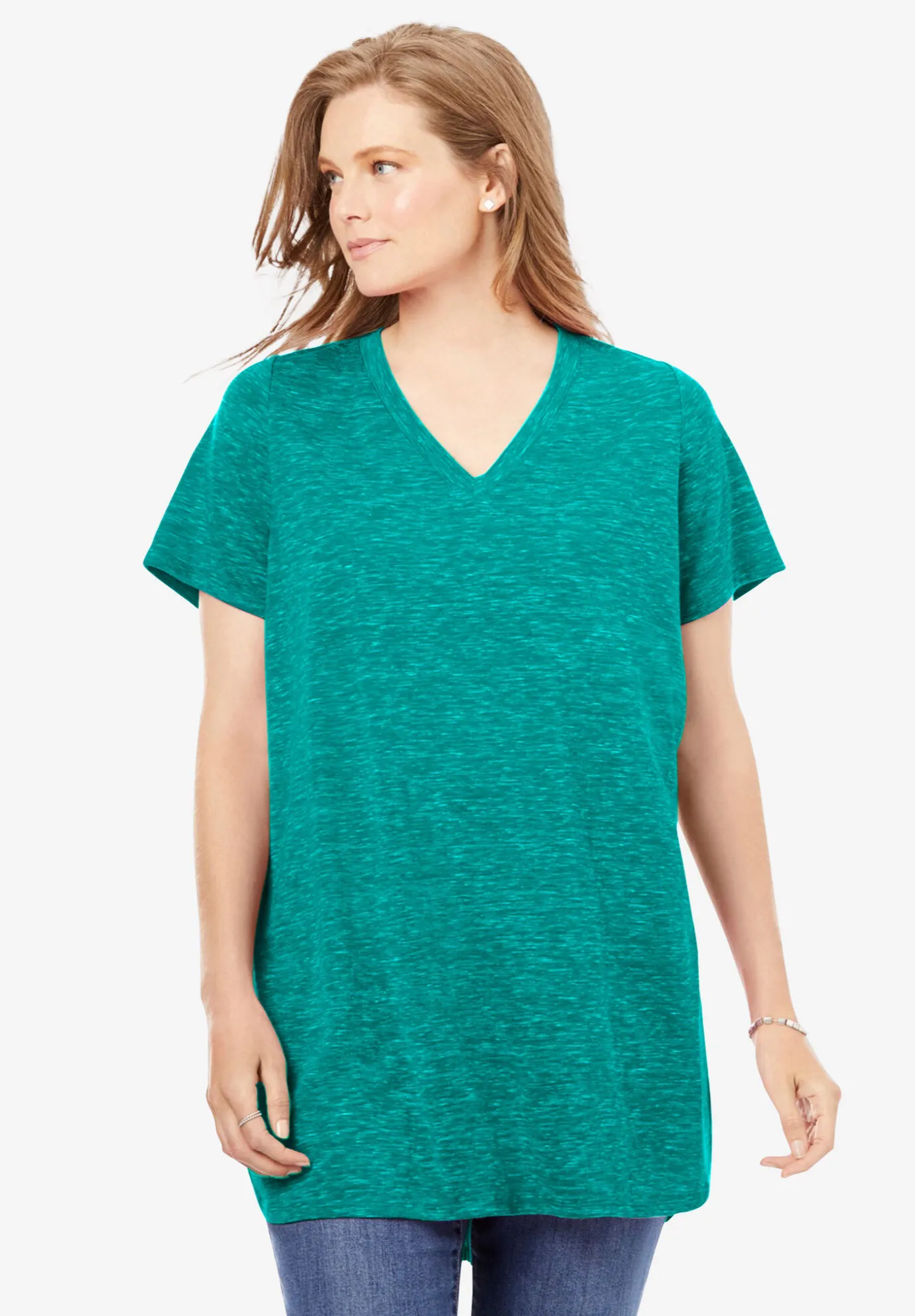 Marled V-Neck Tunic