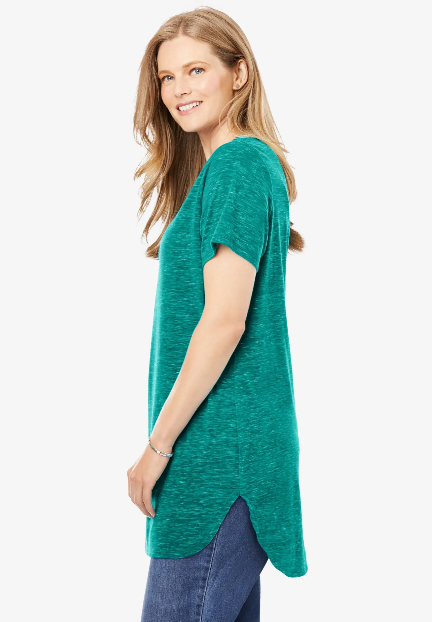 Marled V-Neck Tunic