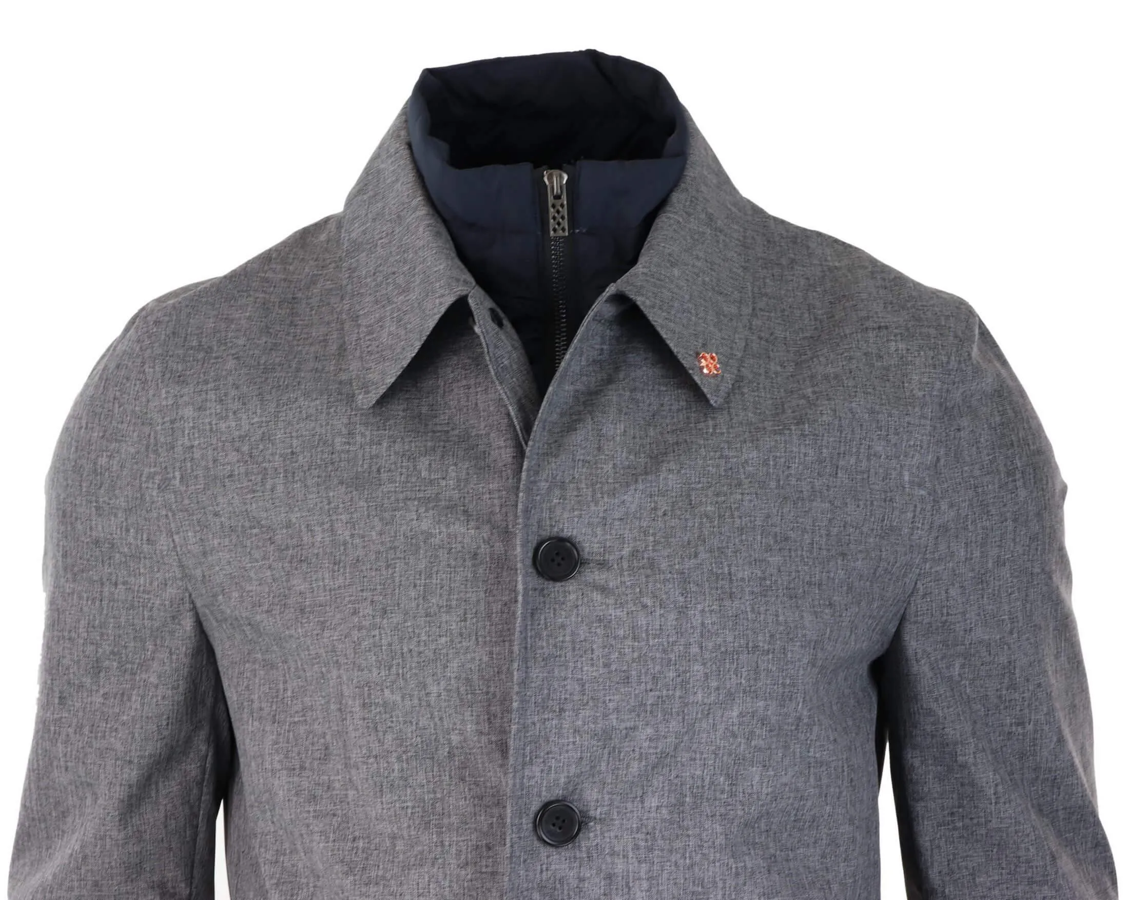 Mens Brando Mac Grey Overcoat