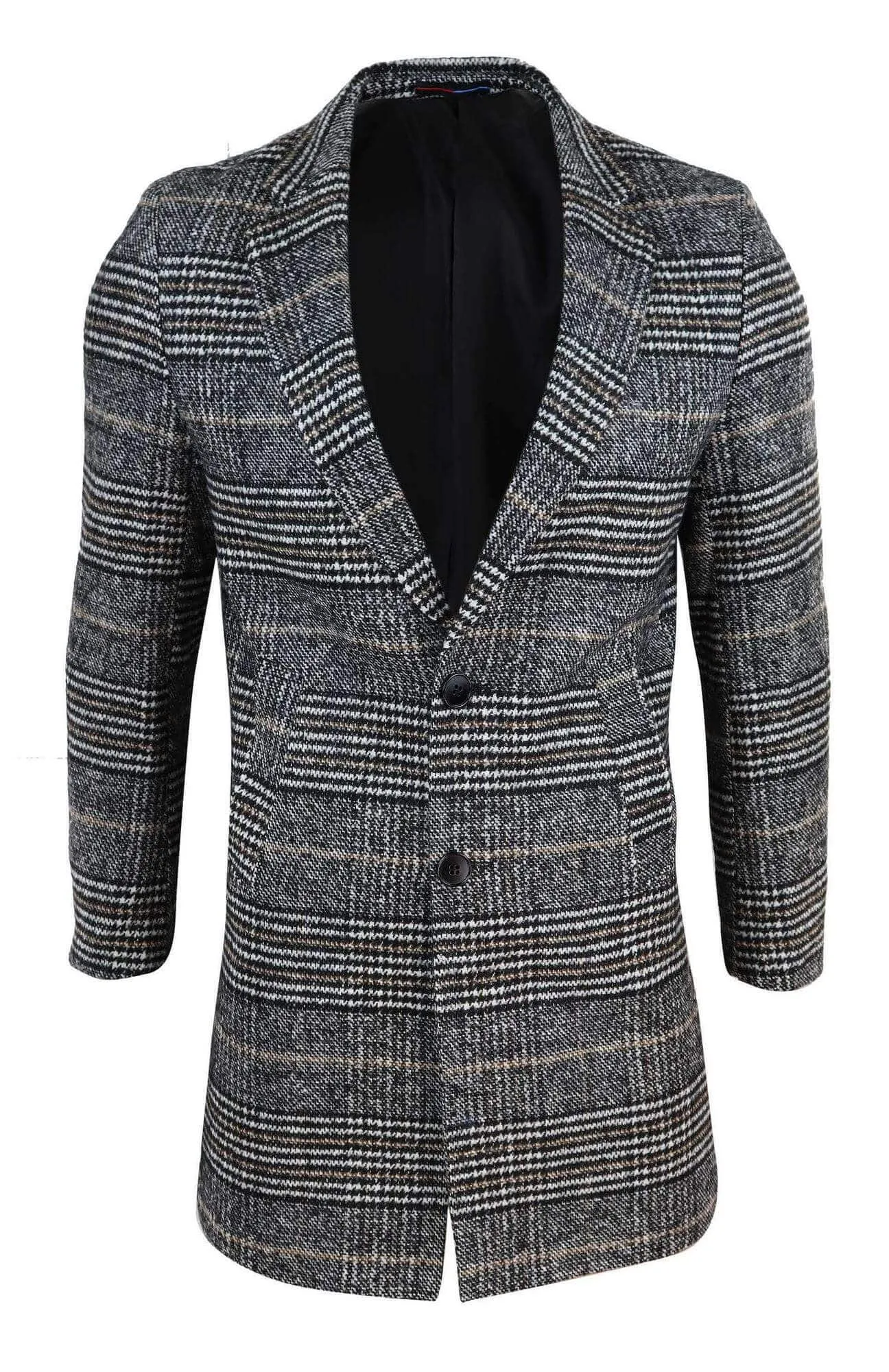 Mens Tweed Check Overcoat