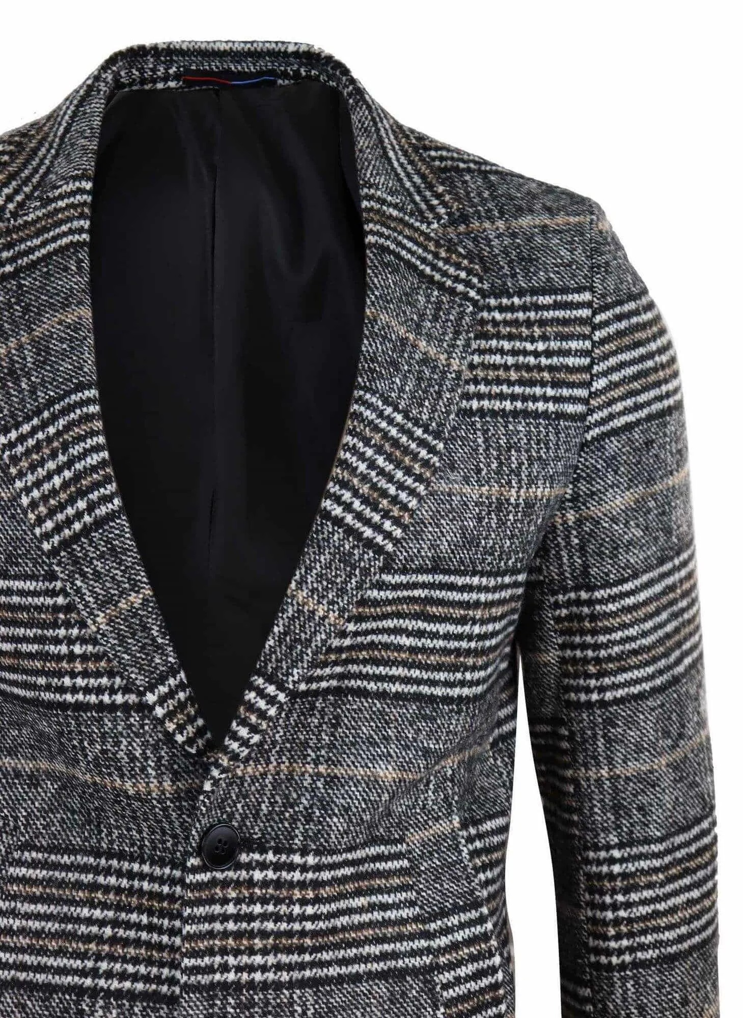 Mens Tweed Check Overcoat