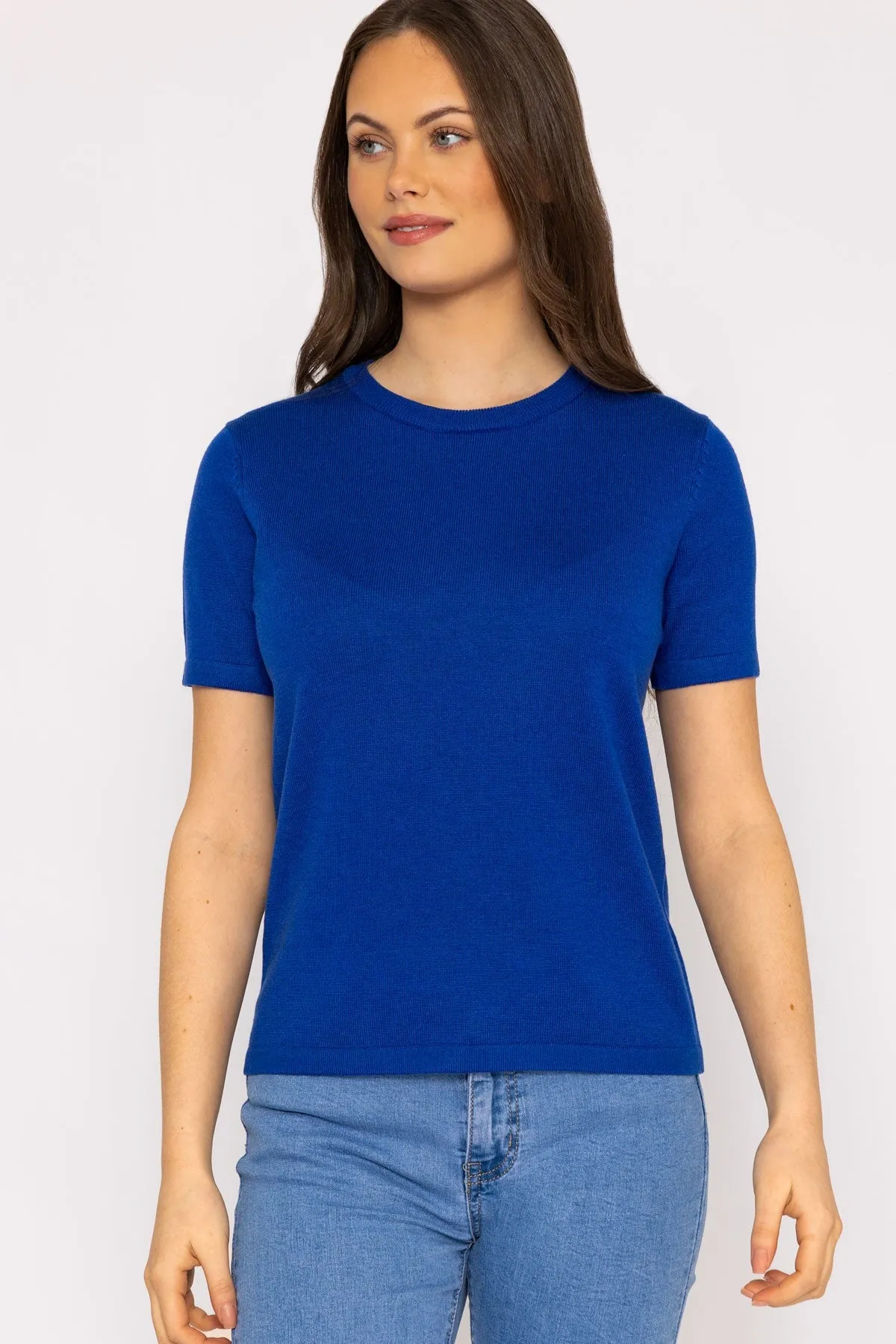 Merino Short Sleeve Crew in Cobalt