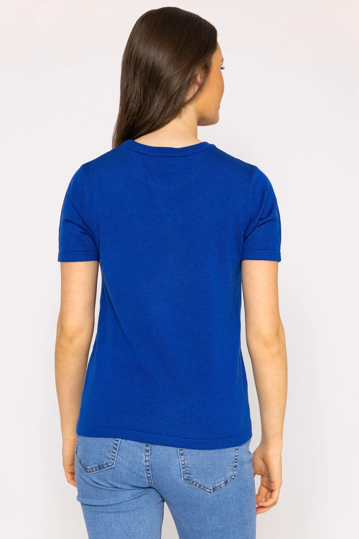 Merino Short Sleeve Crew in Cobalt