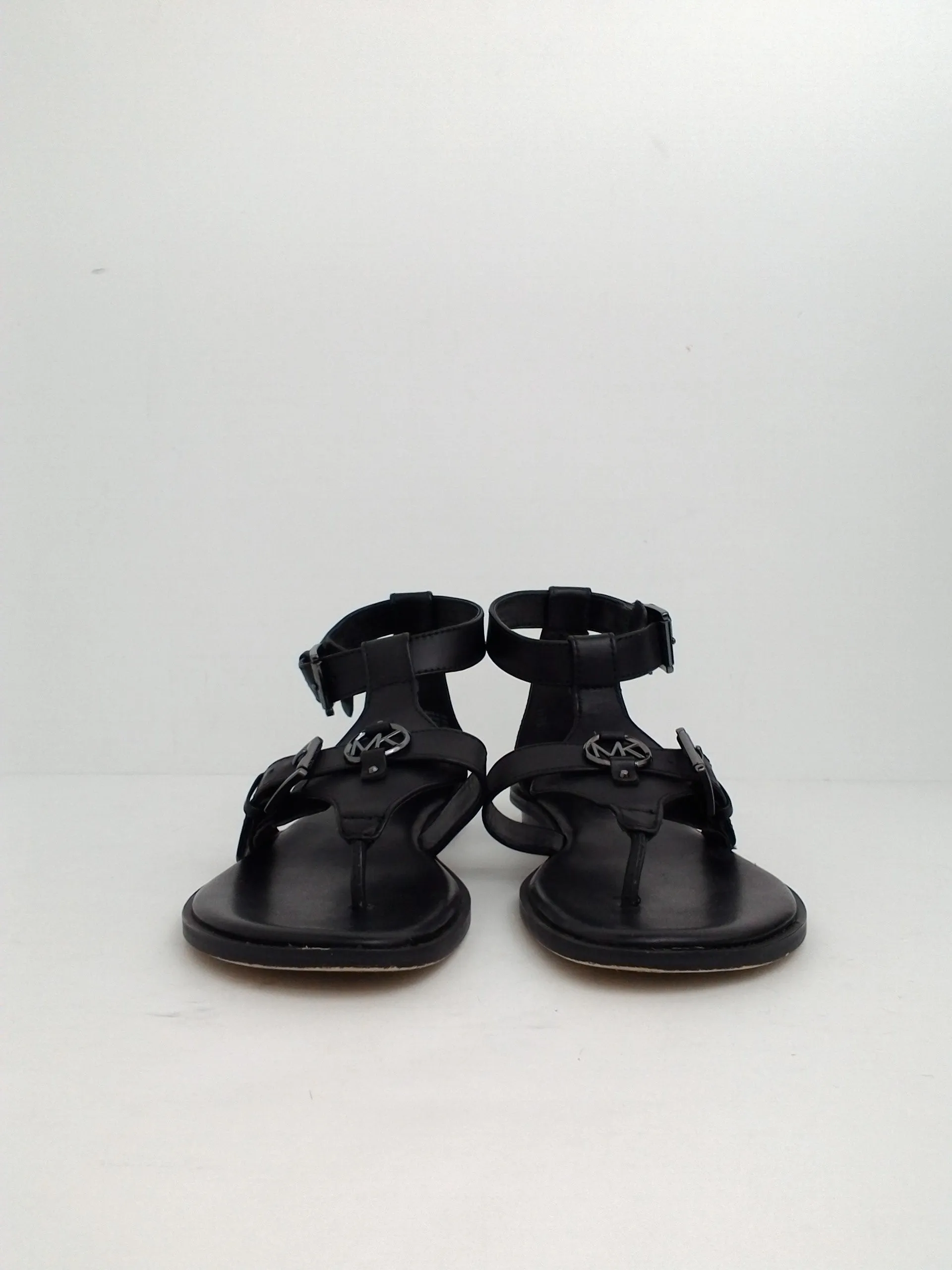 Michael Kors Black Leather Flat Sandal  Size 6.5 M