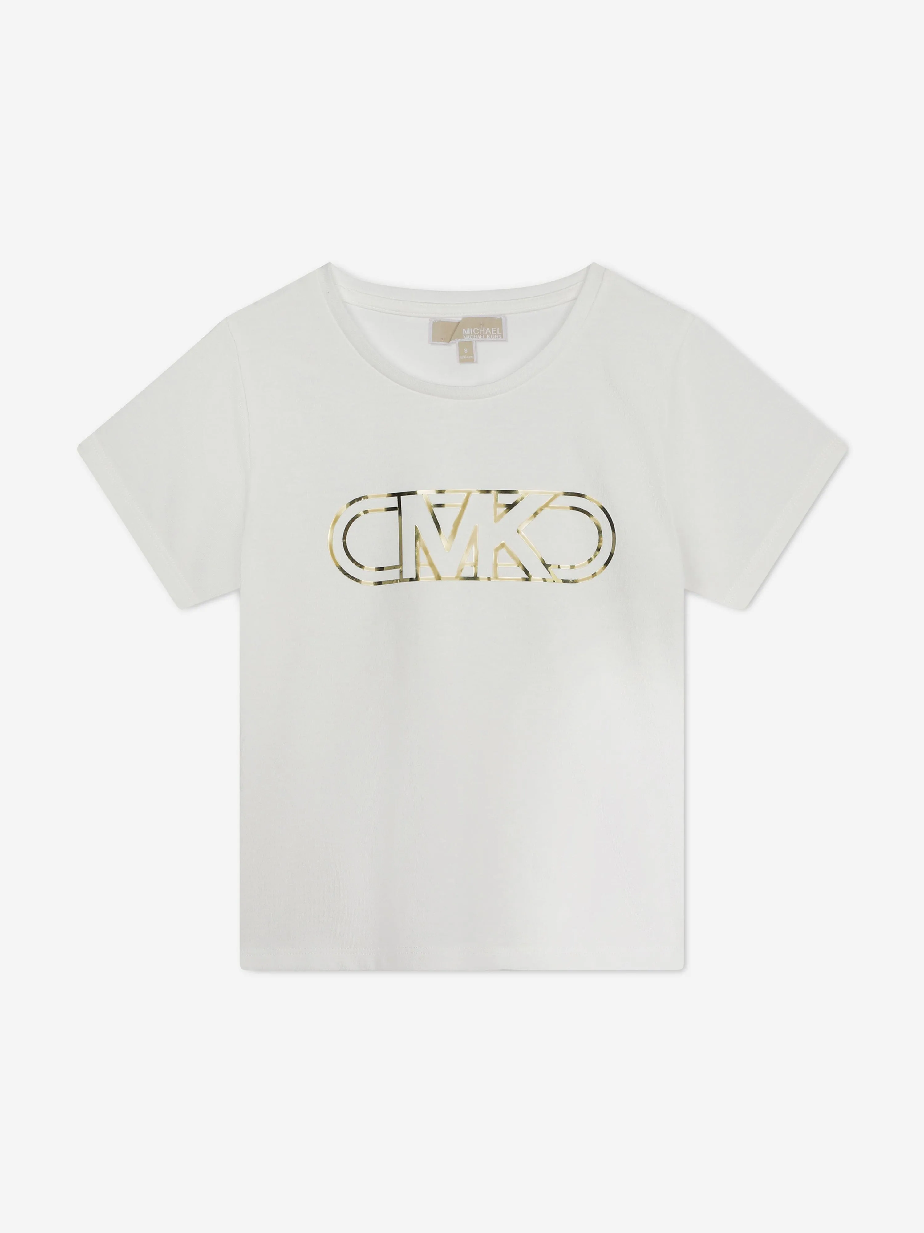 Michael Kors Girls Logo Print T-Shirt in Ivory