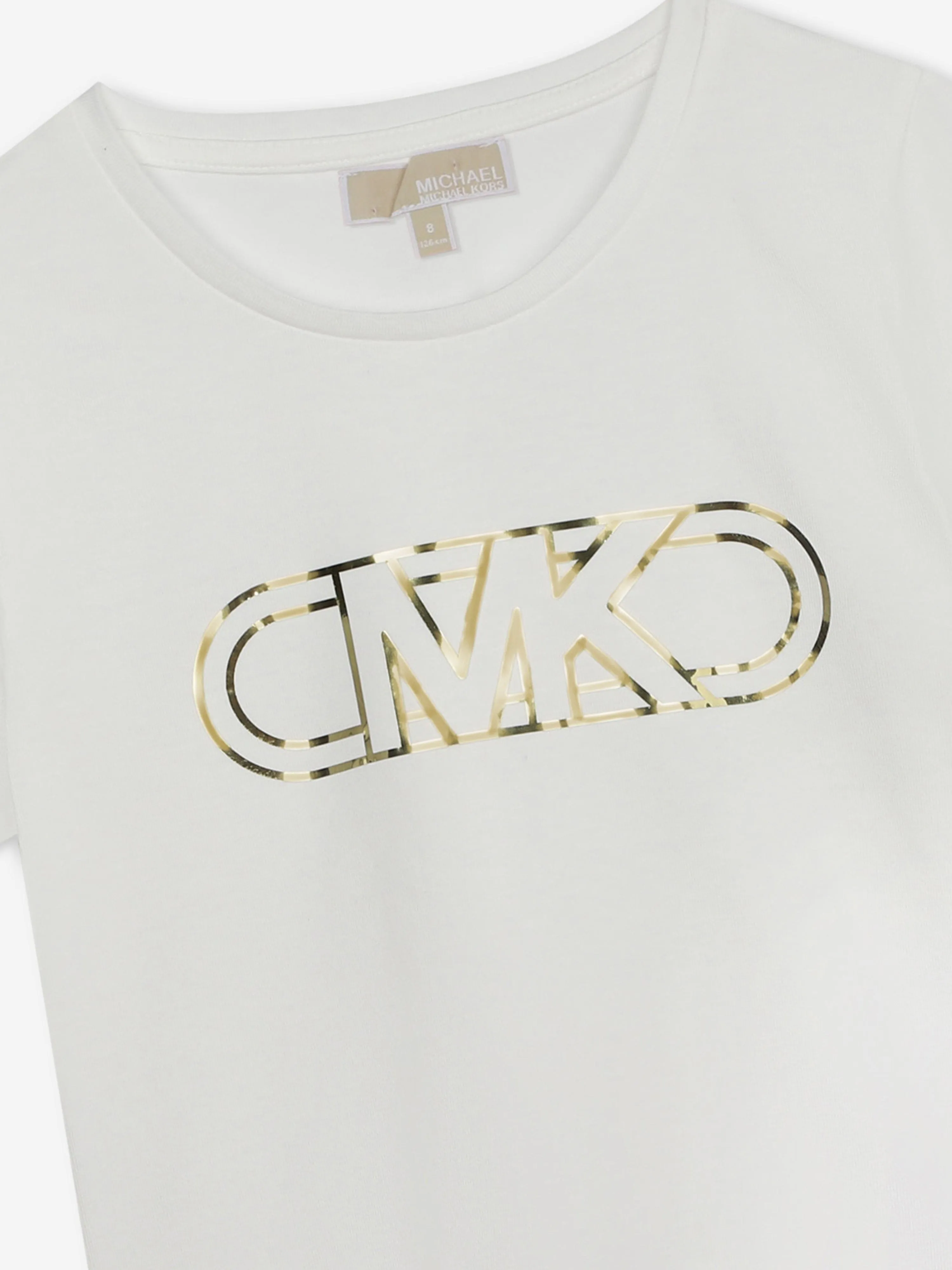 Michael Kors Girls Logo Print T-Shirt in Ivory