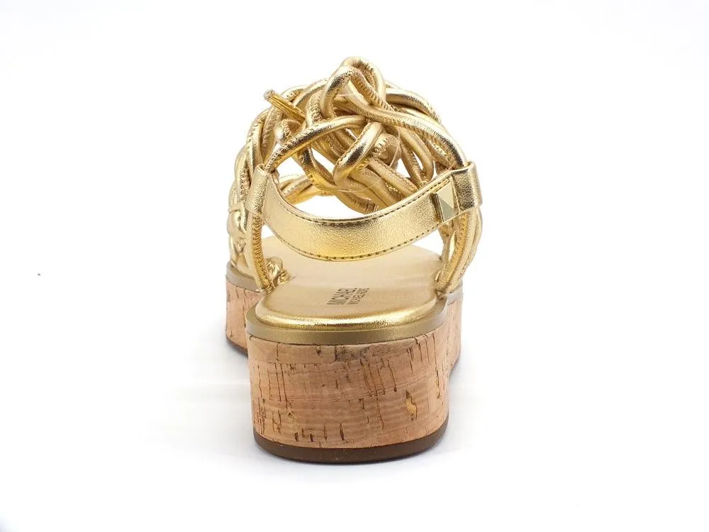 MICHAEL KORS Marina Sandal Sandalo Listini Intrecciati Gold 40S1MRFA2M