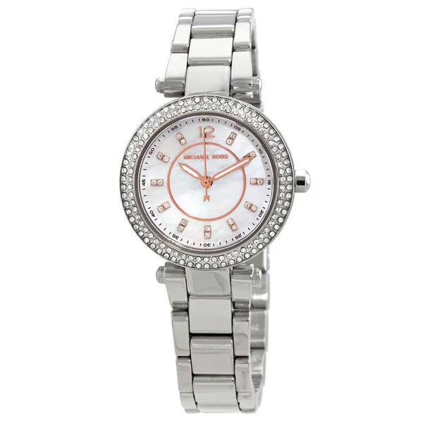 Michael Kors Women's Parker Quartz Crystal White Dial Watch