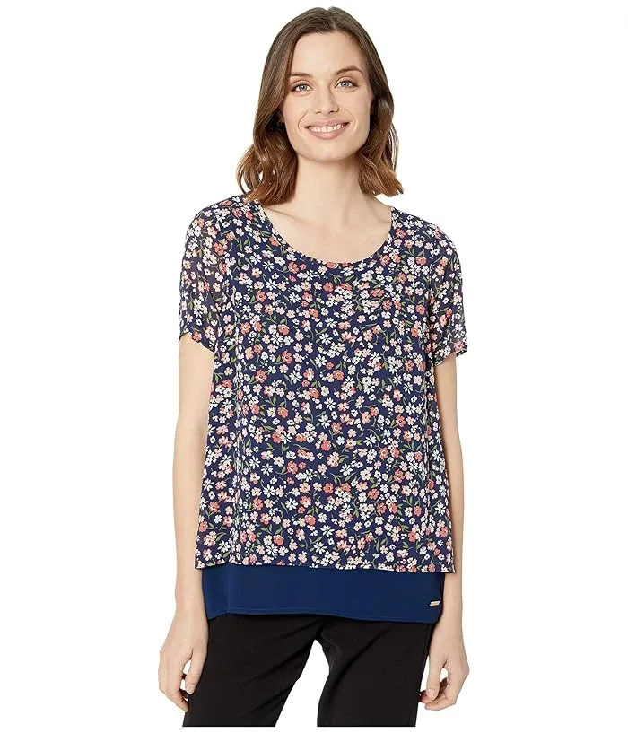 MICHAEL Michael Kors Garden Patch Short Sleeve Top Women's