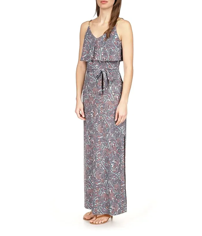 MICHAEL Michael Kors Paisley Chain Flutter Maxi Dress Women's