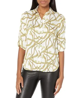 MICHAEL Michael Kors Petite Chain Button-Down Shirt Women's