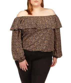 MICHAEL Michael Kors Plus Size Paisley Off Shoulder Peasant Top Women's