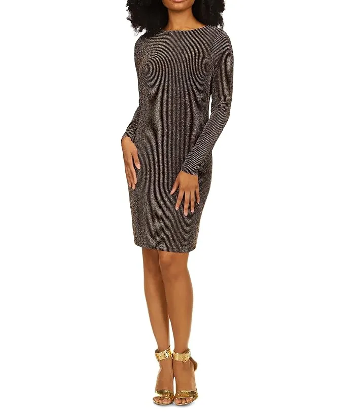 MICHAEL Michael Kors Sparkle Long Sleeve Cowl Back Dress Women's