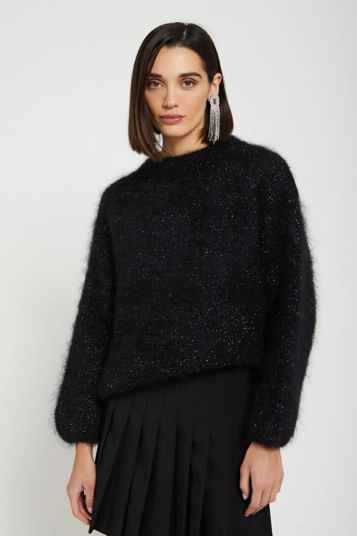 Mohair blend fluffy jumper