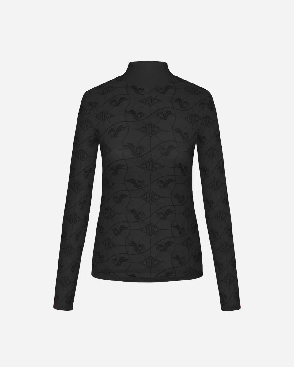 Monogram Turtleneck - Black