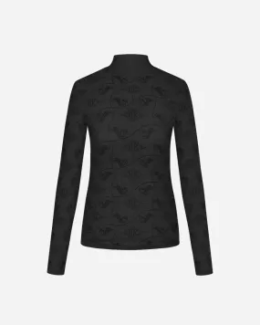 Monogram Turtleneck - Black