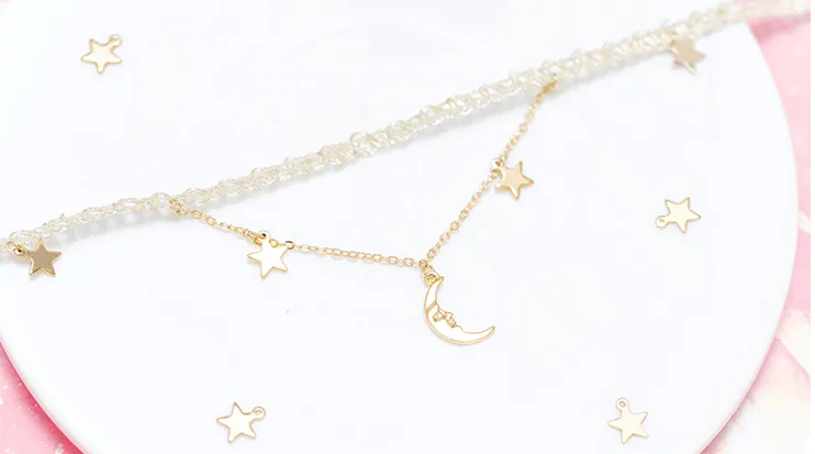 ‘’MOON & STAR‘’LACE CHOKER BY60402