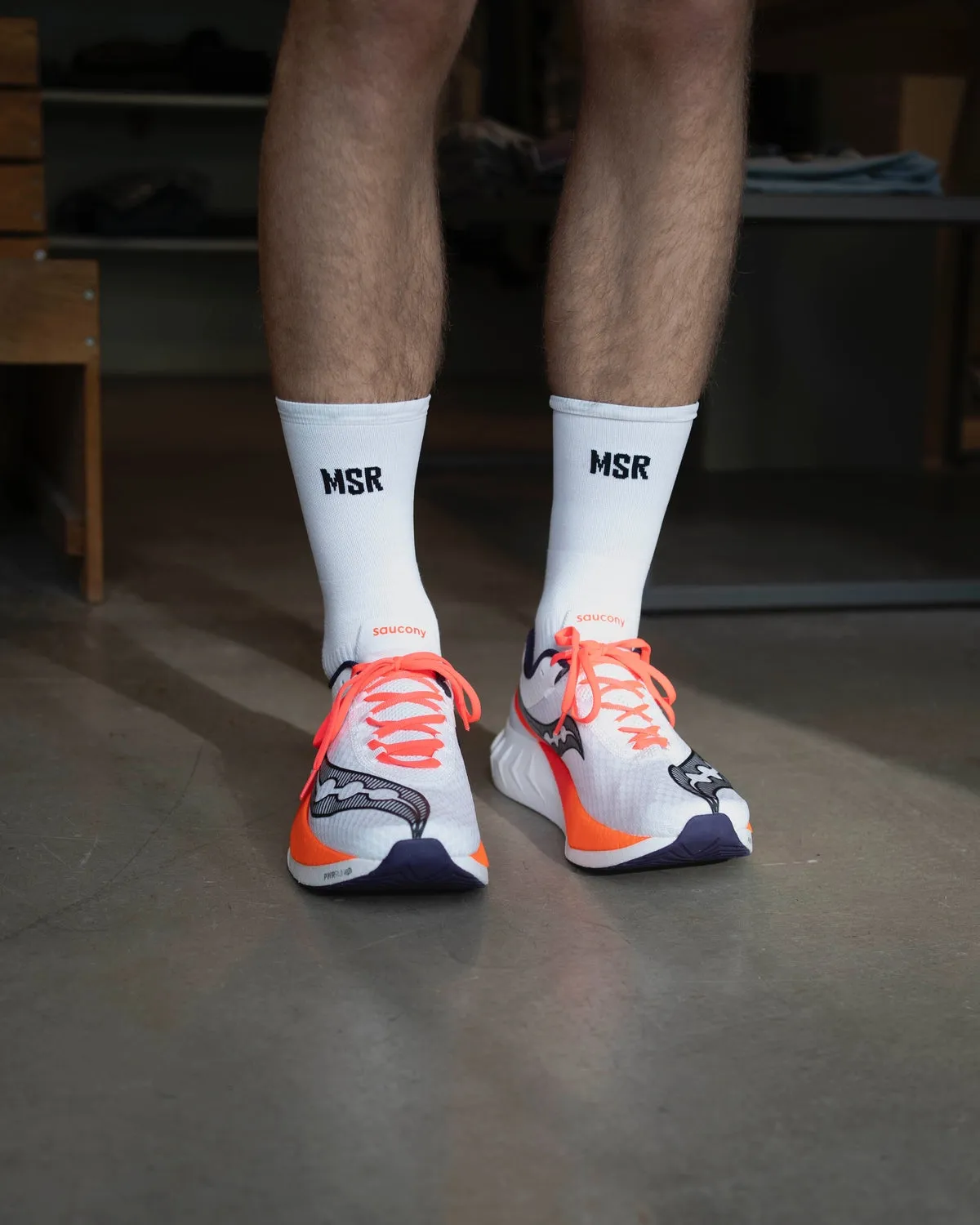 MSR Run Crew Socks - White