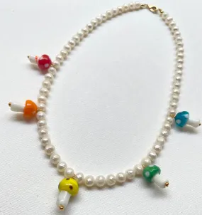 Mushroom and Pearl Necklace or Kit