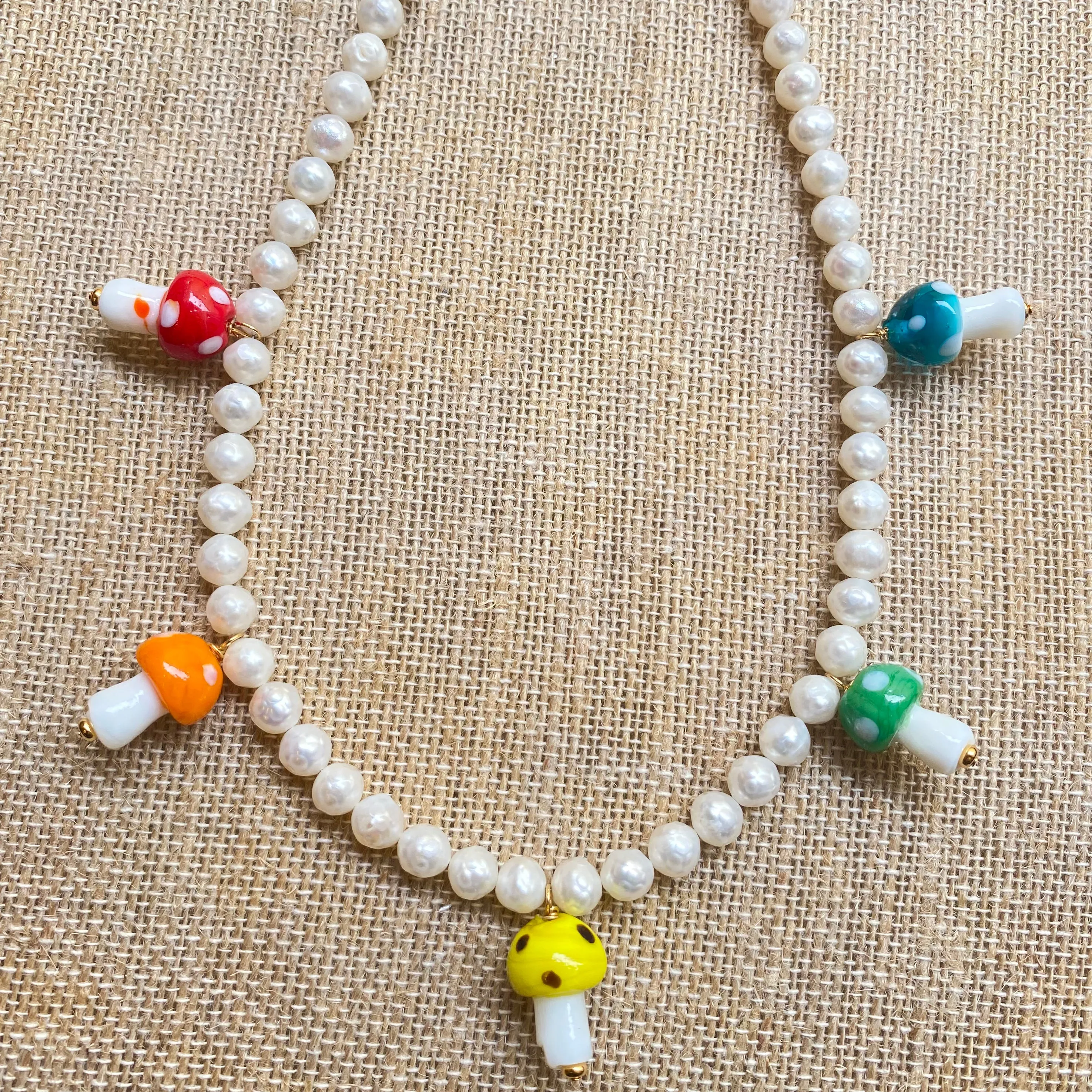 Mushroom and Pearl Necklace or Kit