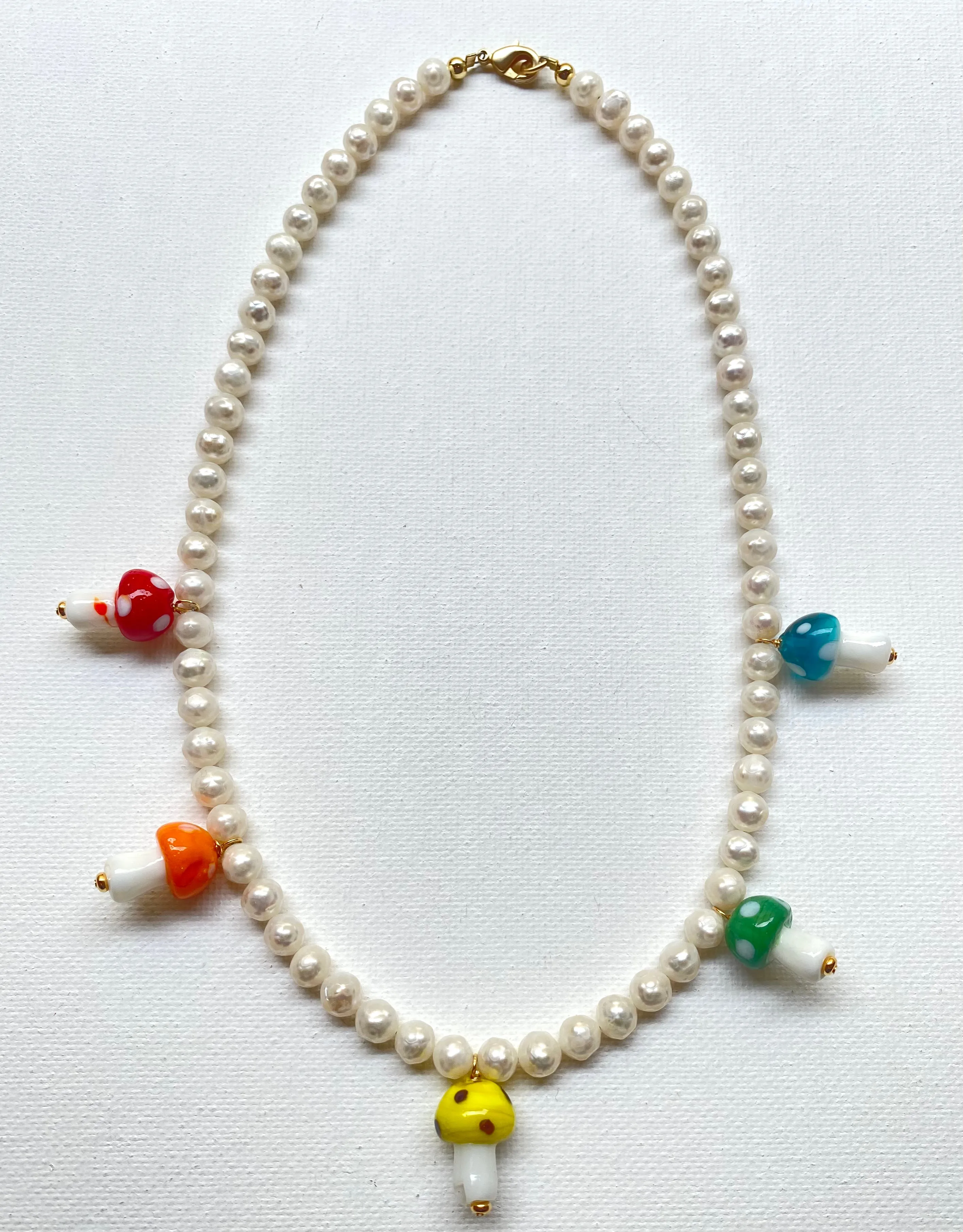 Mushroom and Pearl Necklace or Kit